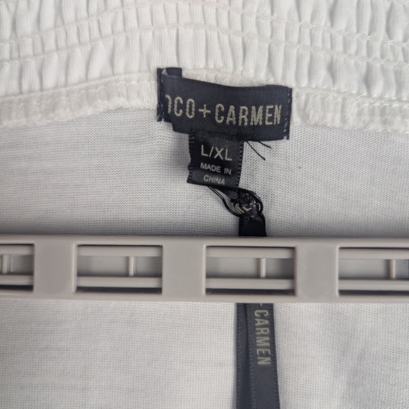 #2 Coco + Carmen Size L/XL White V-Neck Blouse NWT - Picture 8 of 11